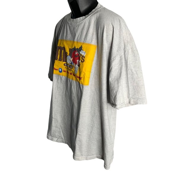 Vintage 90s M&Ms World Las Vegas T Shirt 2XL Grey Short Sleeve Snack Candy - Picture 3 of 7